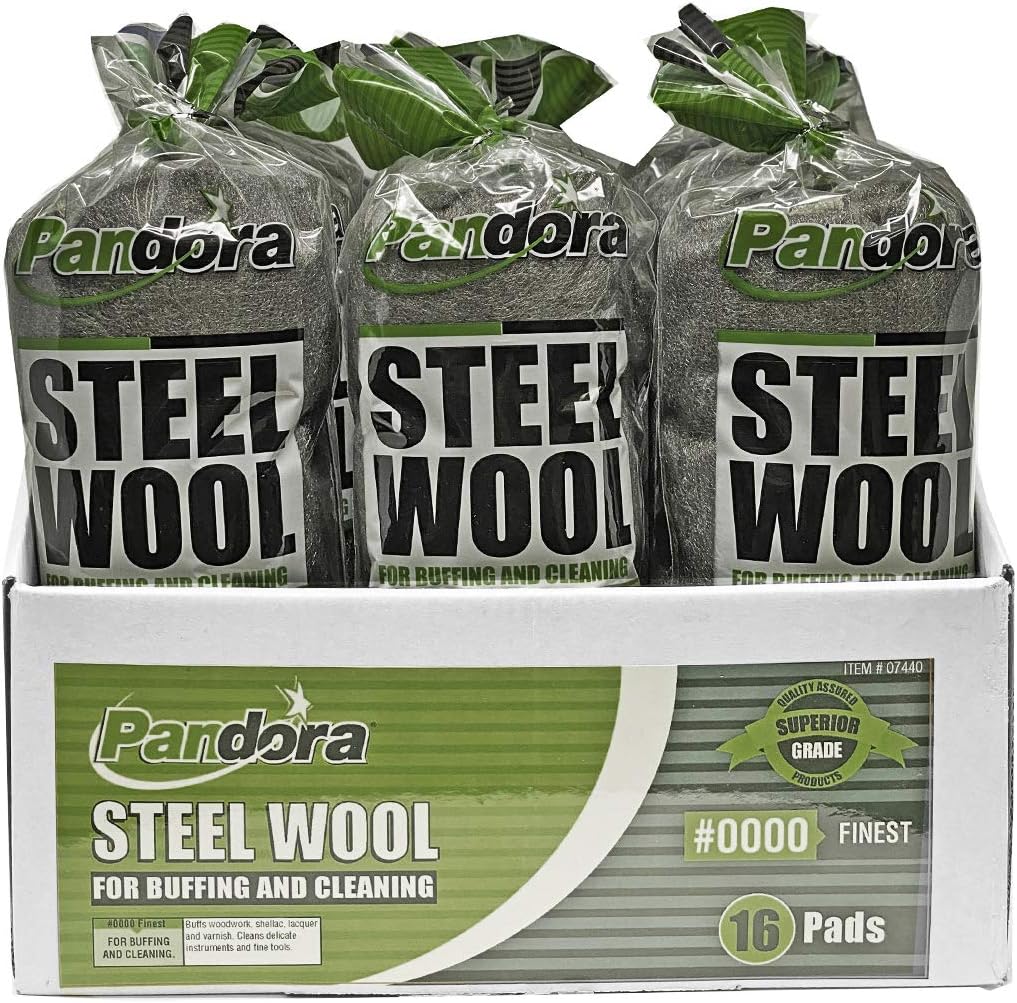 Pandora Steel Wool #0000 - Finest Grade for Buffing and Cleaning