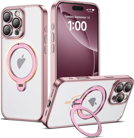 Compatible with iPhone 16 Pro Max Case with 360 Spin Stand