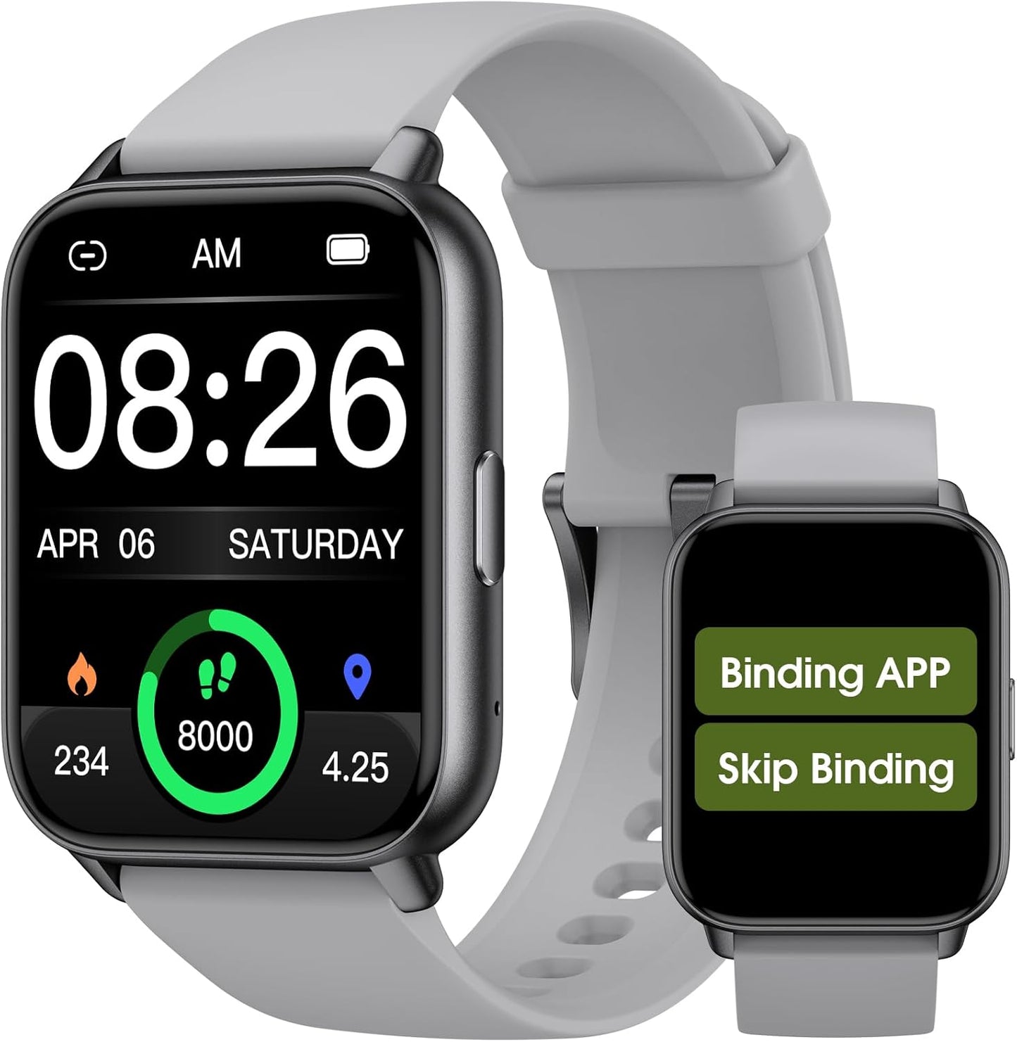 Big Font Smart Watch, Calls Without Phone, Fitness Tracker, Kummel