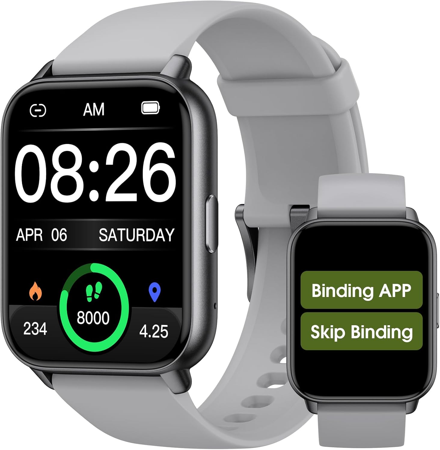 Big Font Smart Watch, Calls Without Phone, Fitness Tracker, Kummel
