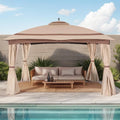 11x13ft Gazebo for Patio with Curtains & Sandbags - Outdoor Shade