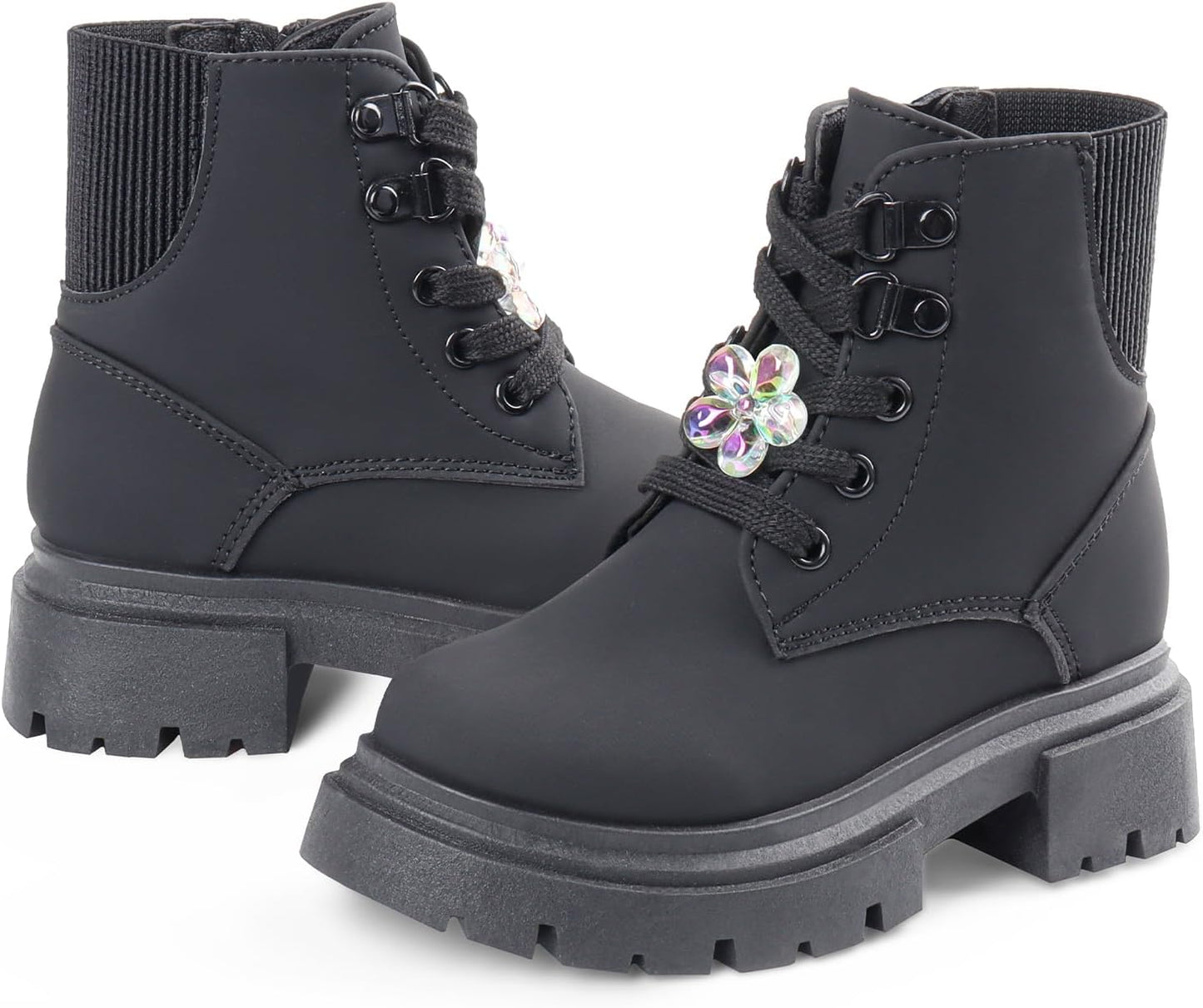 Girls Combat Boots with Side Zipper for Stylish Adventures