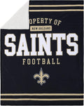 NFL Team Logo Property Sherpa Plush Throw Blanket 60 in x 50 in
