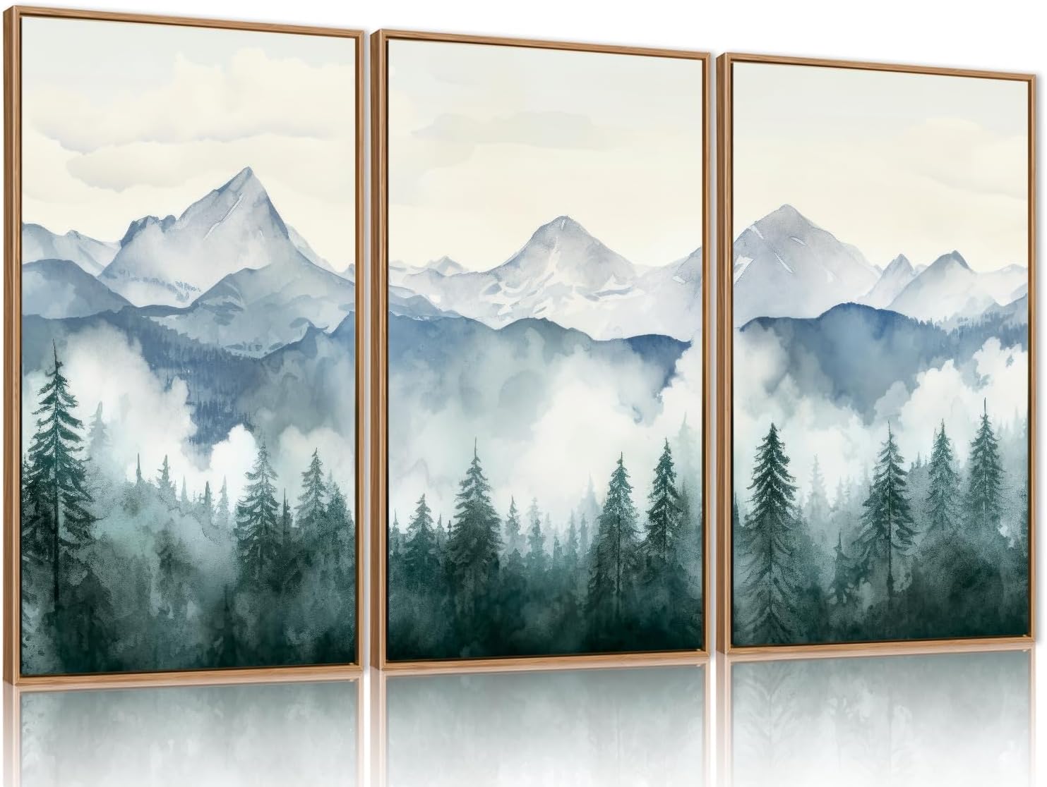 FWIEXA Blue Mountain Wall Art Set for Living Room and Office