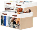 Fabric Storage Cube Bins 13x13x15 4-Pack - Clear Window Foldable