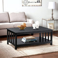 ChooChoo Mission Coffee Table, Black Wood Living Room Table - Classic