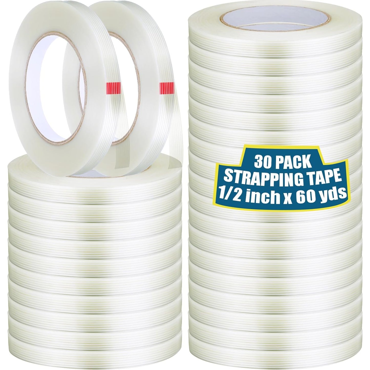 Treela 30 Rolls Heavy Duty Packing Tape for Shipping and Binding