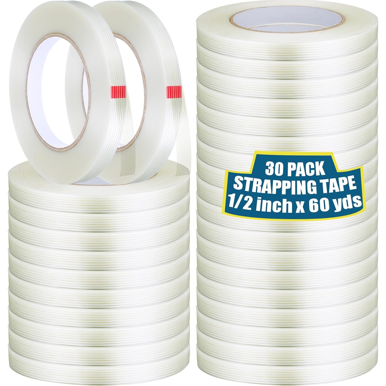 Treela 30 Rolls Heavy Duty Packing Tape for Shipping and Binding