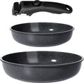 GiPP Ceramic Non Stick Frying Pans Set with Detachable Handle - Space