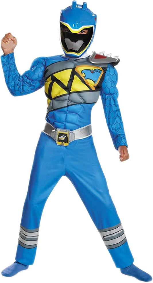 Blue Power Rangers Costume for Kids - Dino Charge Muscle Suit