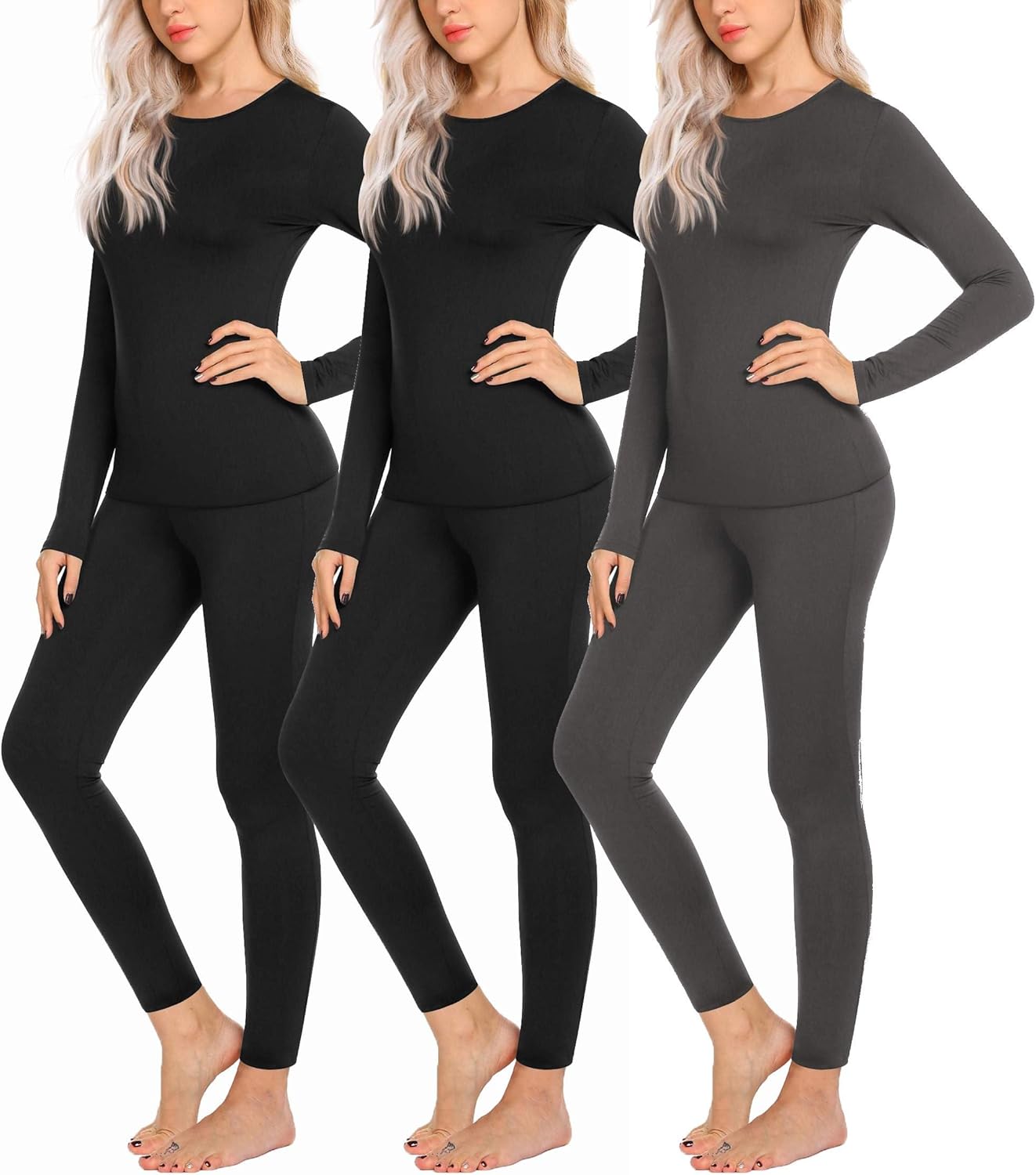 Ekouaer Thermal Underwear for Women Long Johns Base Layer