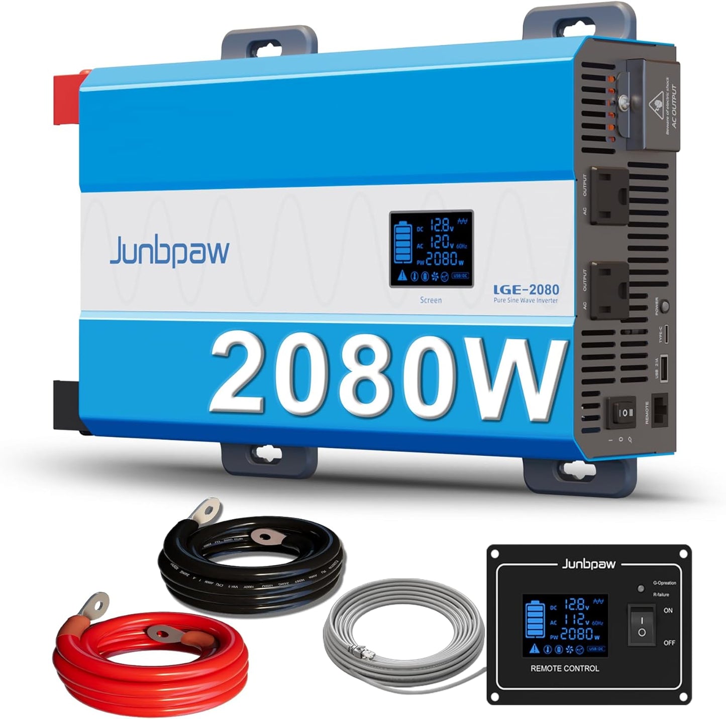2080W Pure Sine Wave Power Inverter for Home and RV Use