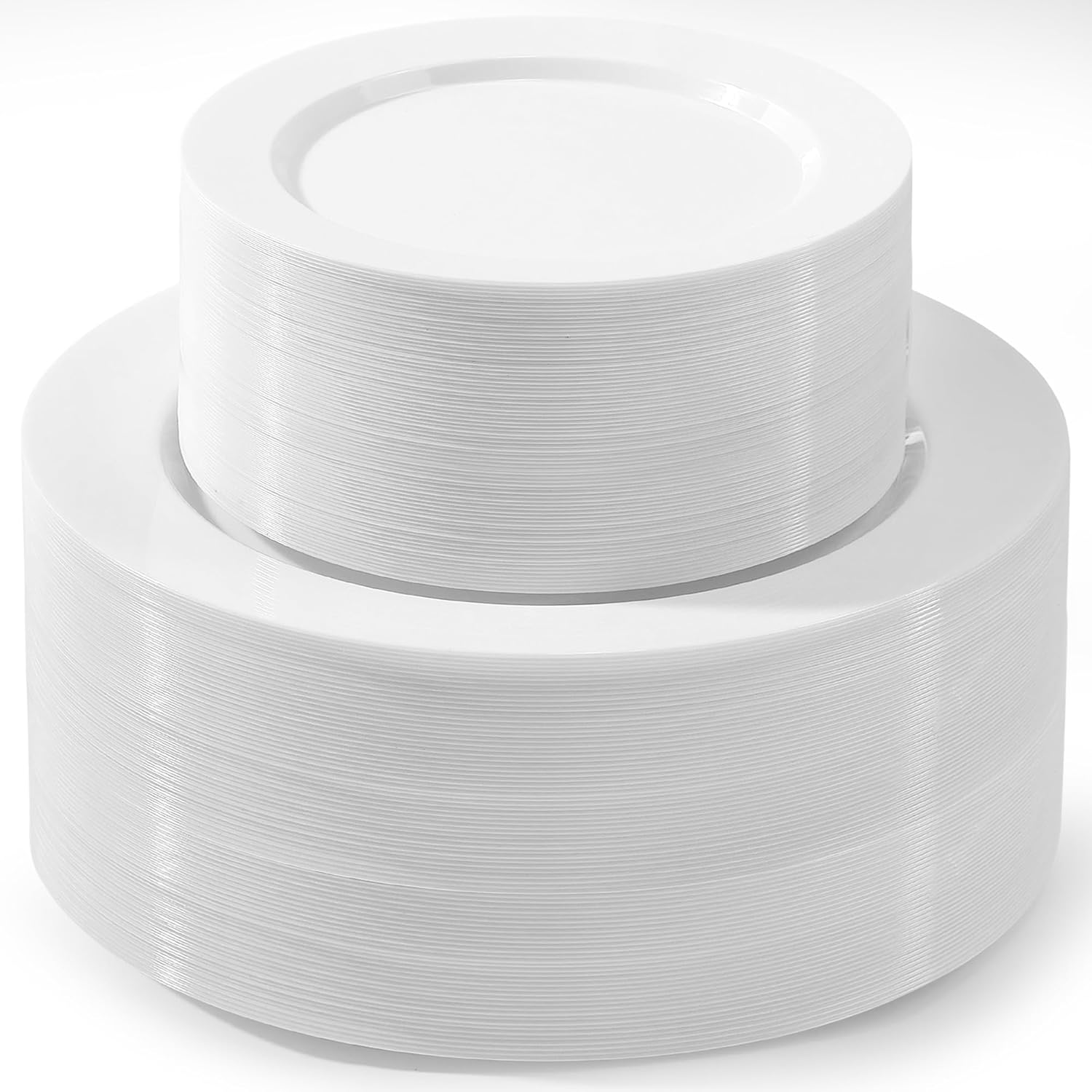 200 PCS White Plastic Plates for Parties, Weddings & Events