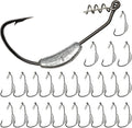 25 Pack Weighted Swimbait Hooks with Twist Lock - Durable Jig Heads