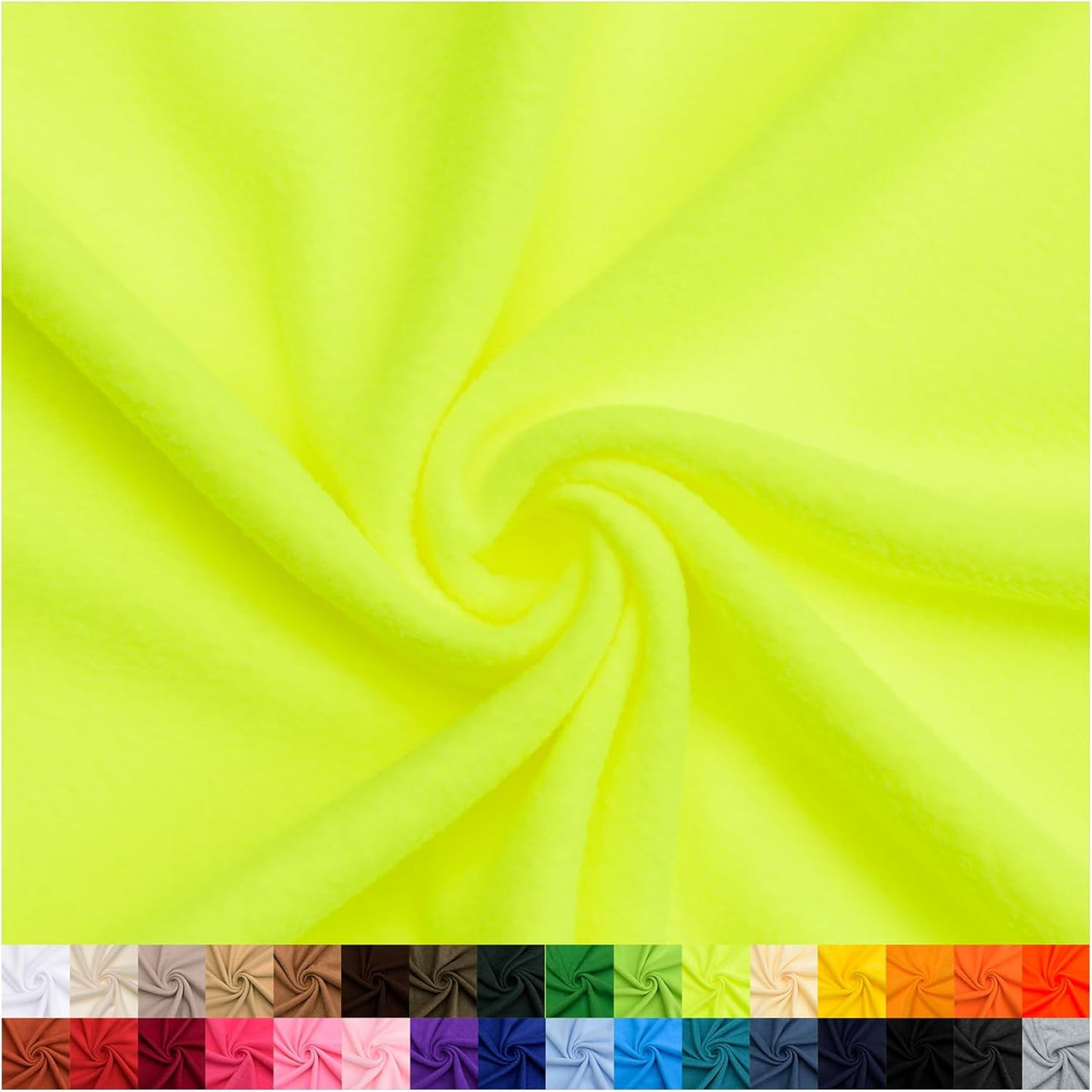 Neon Yellow Solid Fleece Fabric - 3 Yards Bolt for Sewing