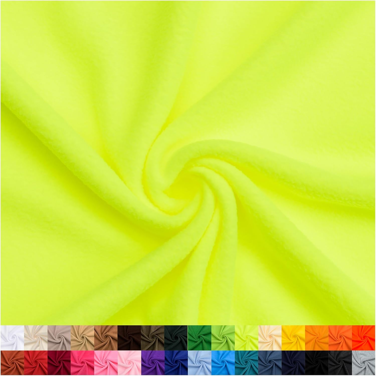 Neon Yellow Solid Fleece Fabric - 3 Yards Bolt for Sewing