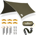 Rain Fly 12x10 Camping Tarp OD-Green - Lightweight Waterproof Shelter