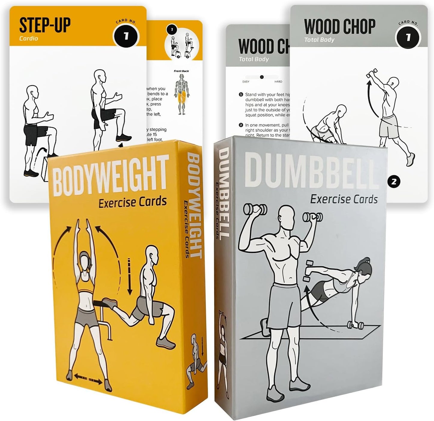 ELAORY Fitness Cards - 100 Exercises, Detailed Illustrations - Strength & Size Boost!