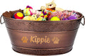 Personalized Metal Dog Toy Bin - Copper Galvanized Storage Tub