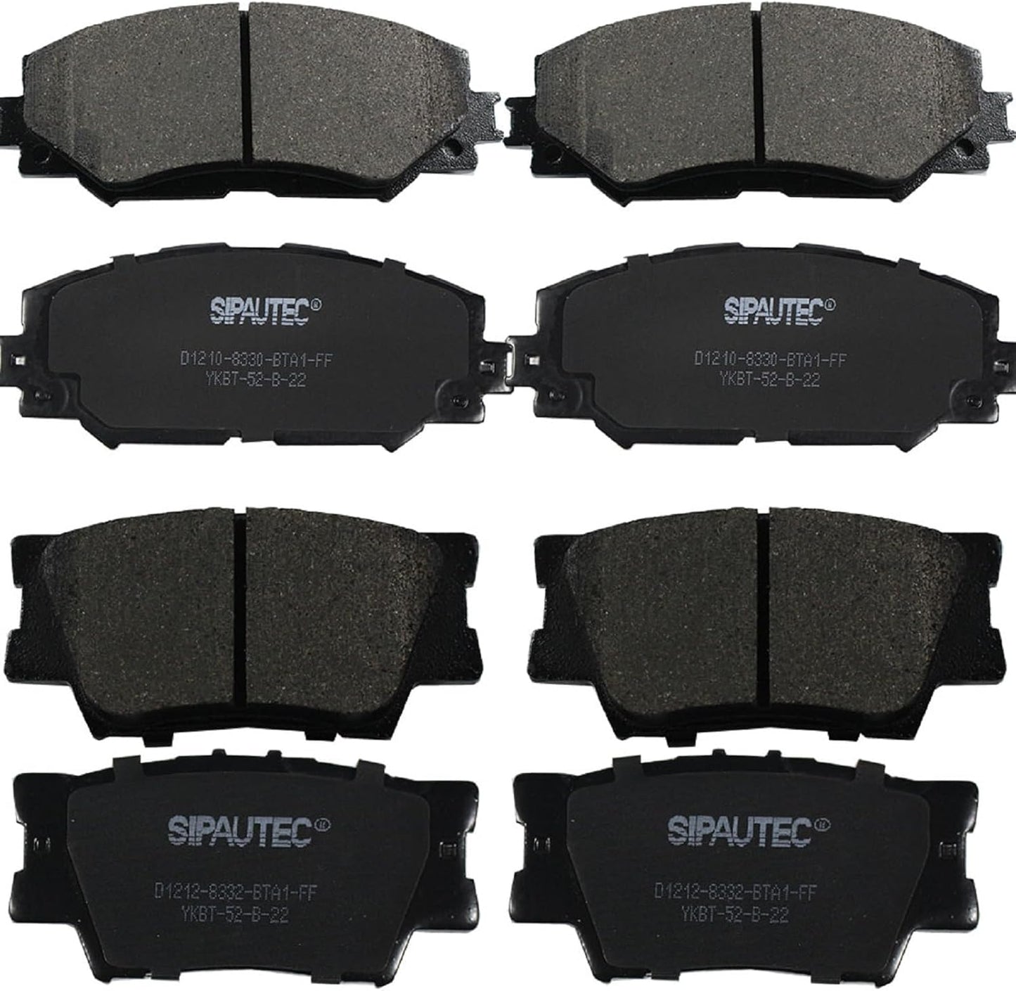 SIPAUTEC-D1210 Ceramic Disc Brake Pads for 2013-2018 Rav4 LE
