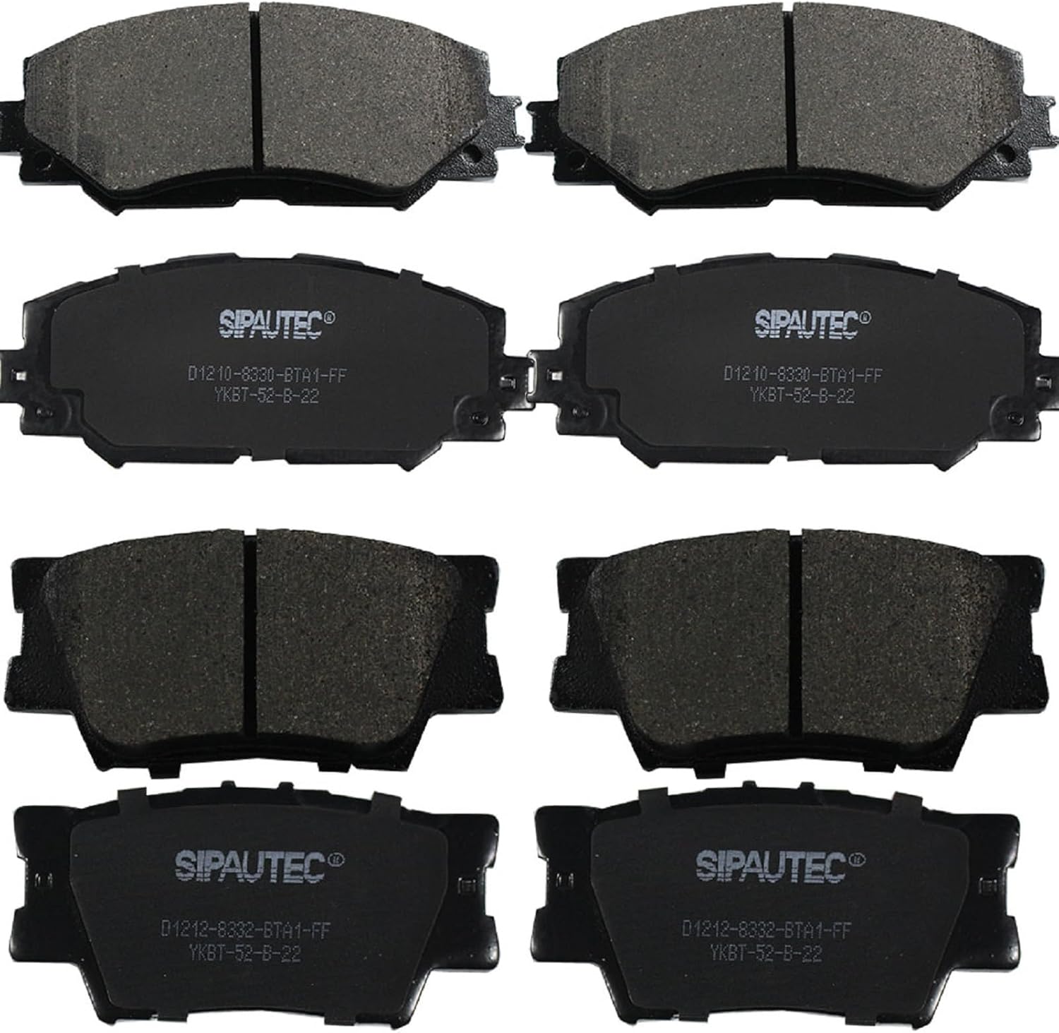 SIPAUTEC-D1210 Ceramic Disc Brake Pads for 2013-2018 Rav4 LE