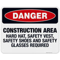 Construction Area Sign, OSHA Danger Sign, 24x30 in Reflective
