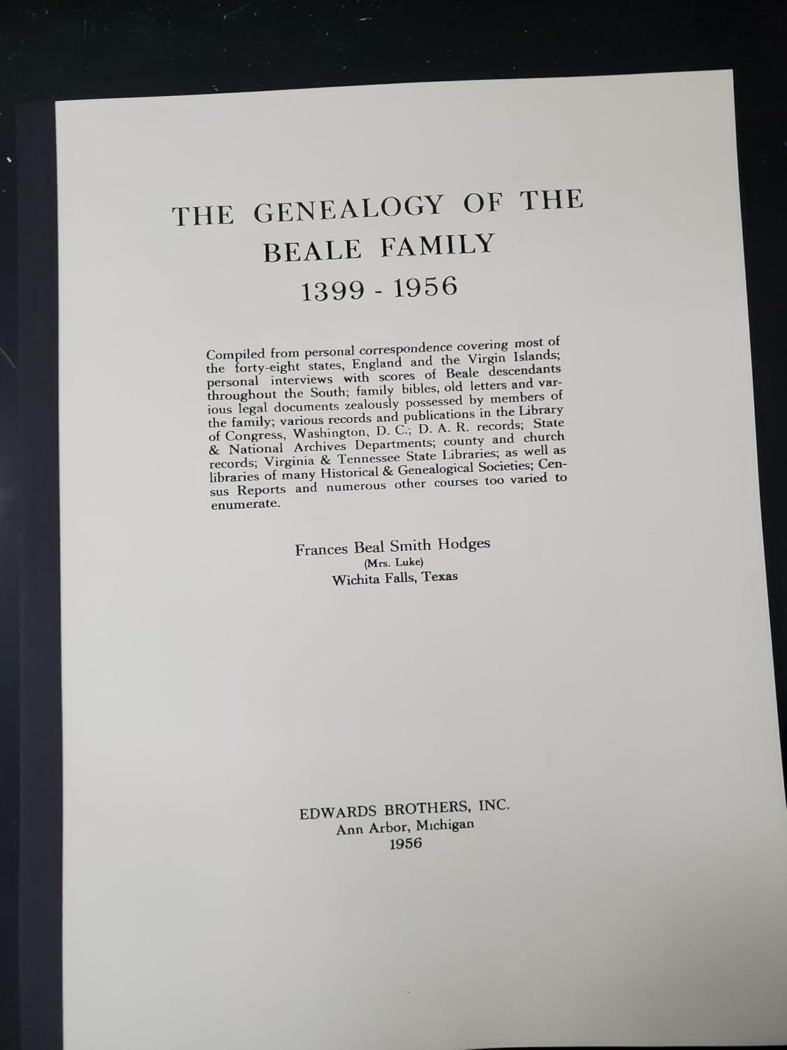 The Genealogy of the Beale Family: A Comprehensive History
