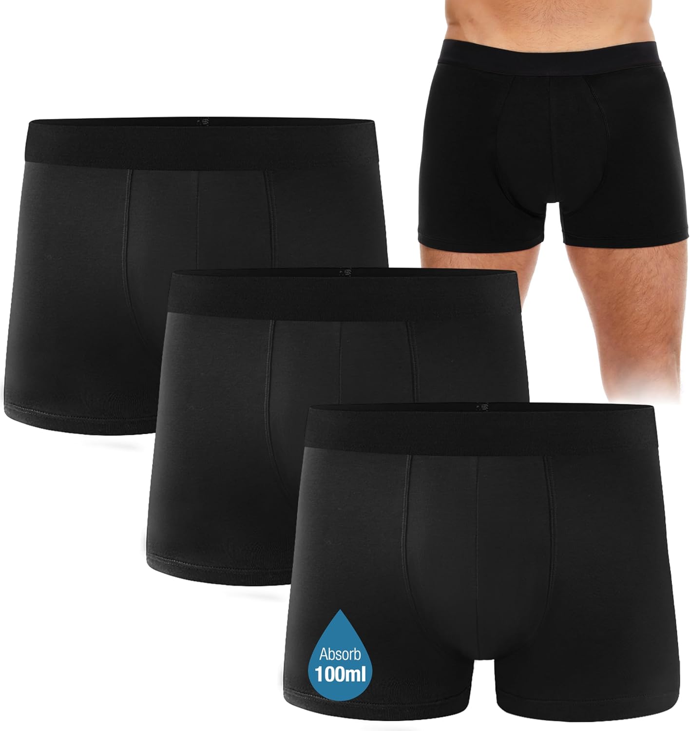 Men's Incontinence Underwear with Protective Pads for Comfort