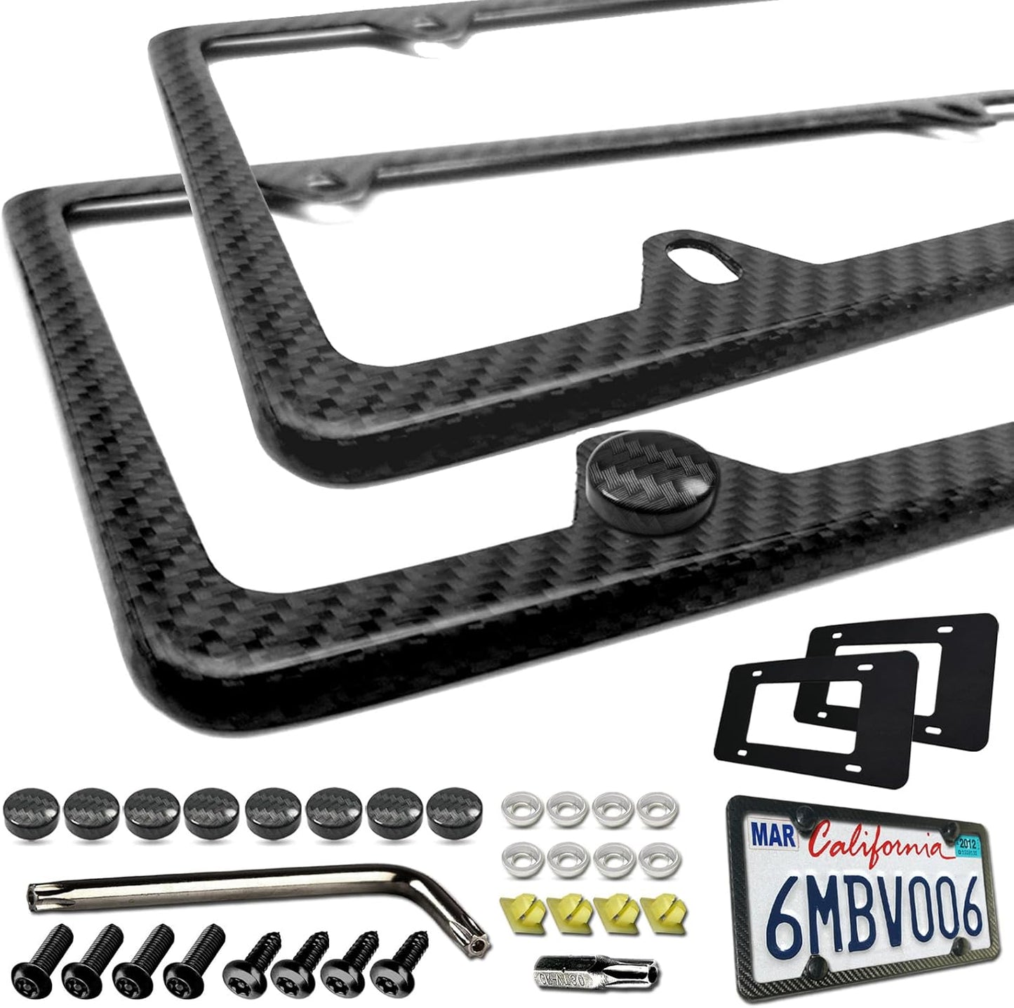 BGGTMO Carbon Fiber License Plate Frames - Premium Quality Design