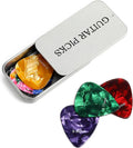 15-pack Celluloid Guitar Picks + Metal Box, Variety Thicknesses - Play with Precision!