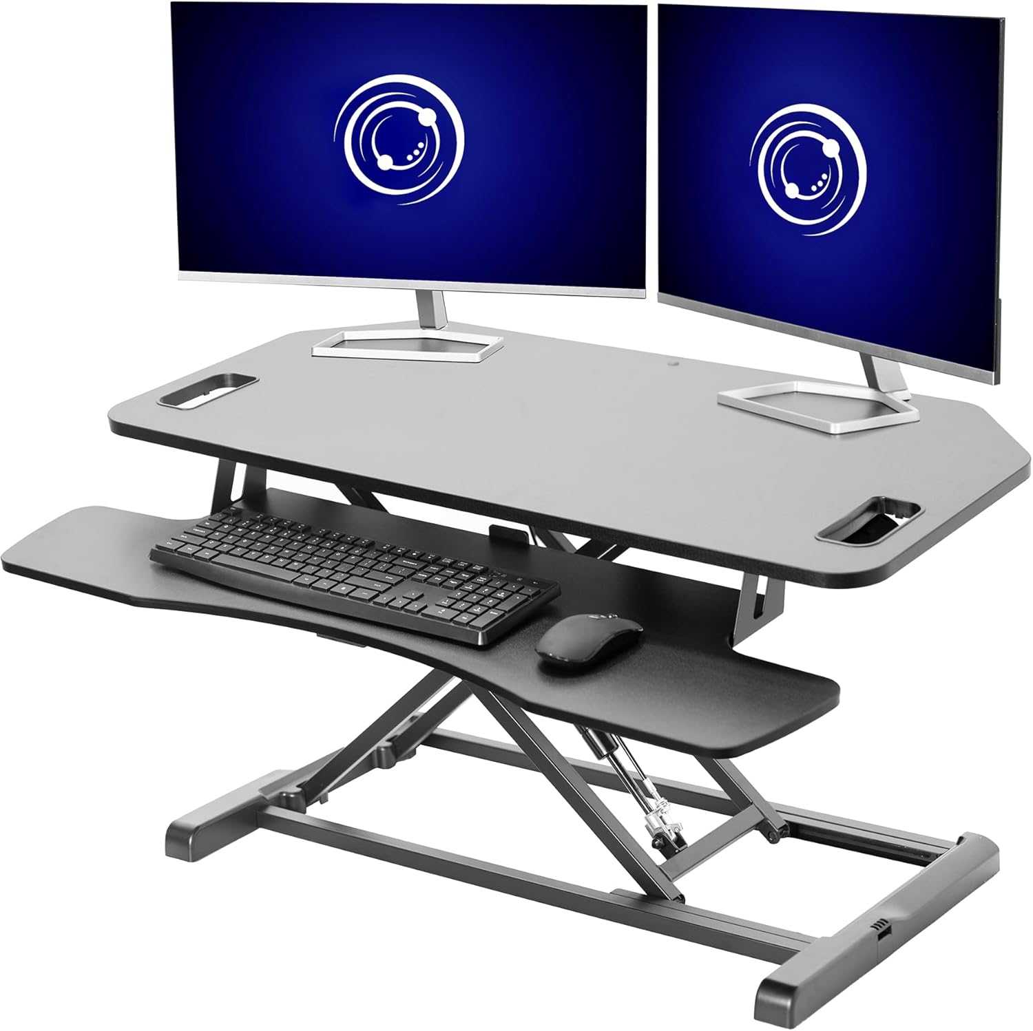 Height Adjustable Dual Monitor Corner Desk Converter