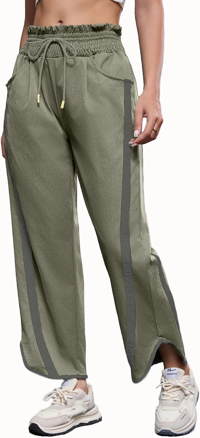 Track Pants Women Casual Drawstring Lightweight Baggy Style