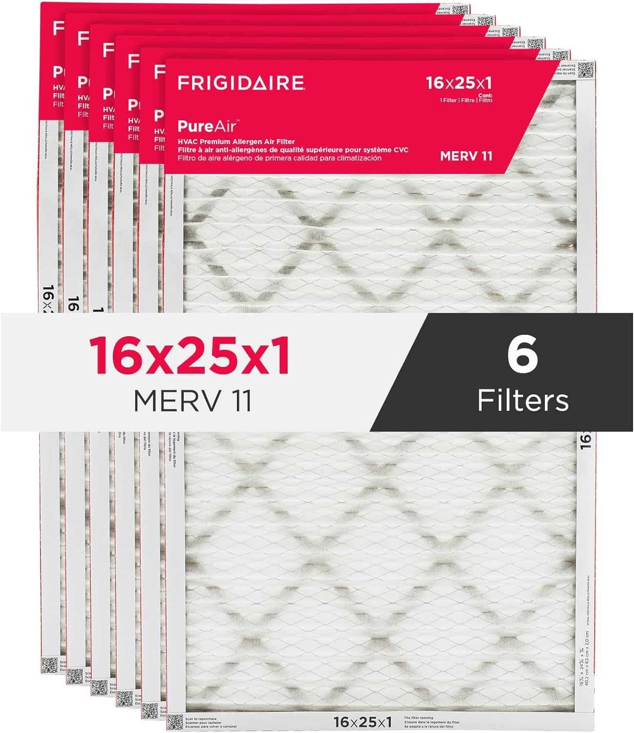 Frigidaire PureAir MERV 11 Filters - Breathe Pure with 6 Pack!