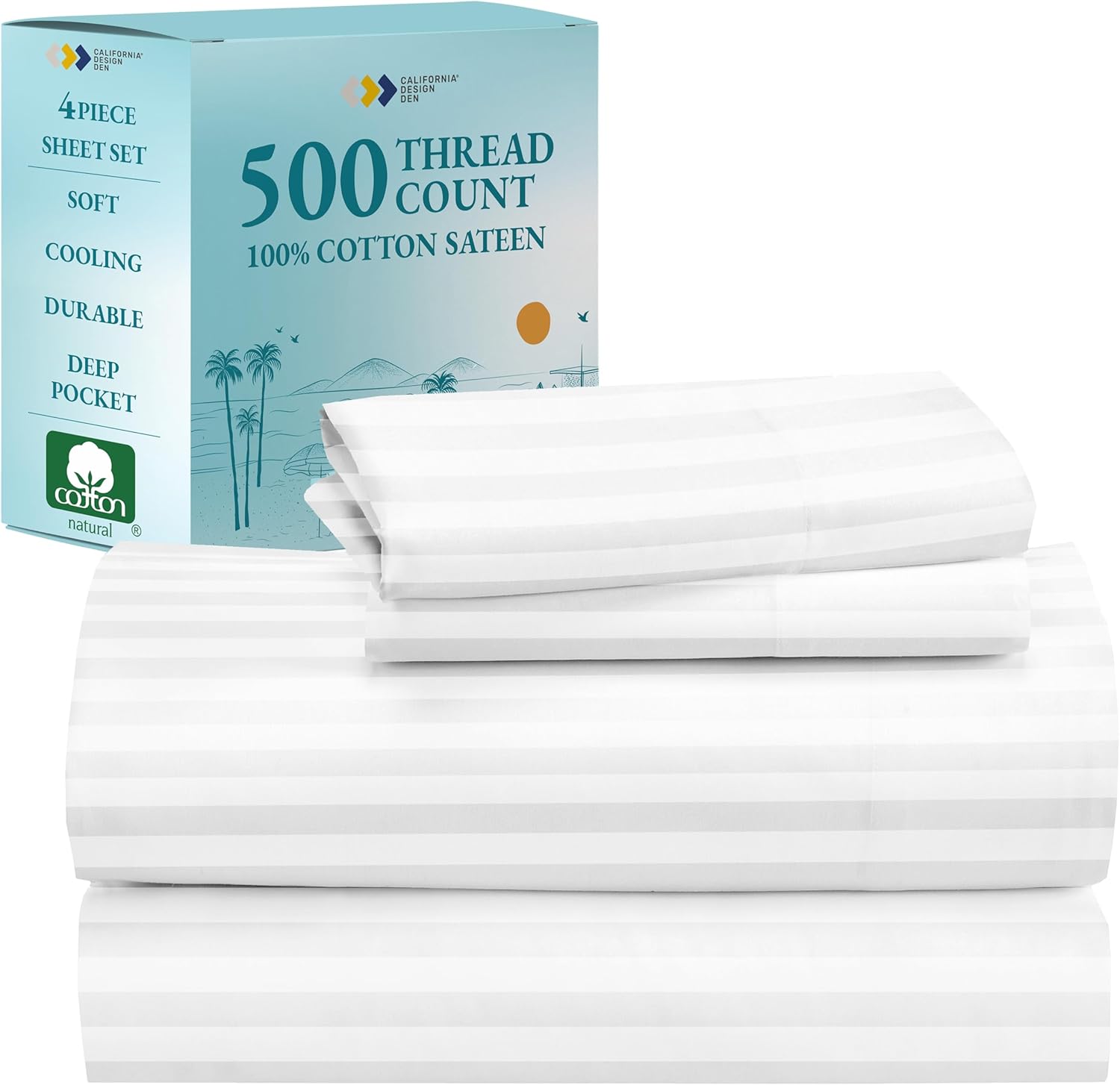 California Design Den 4 Piece Full Size Sheet Set for Comfort