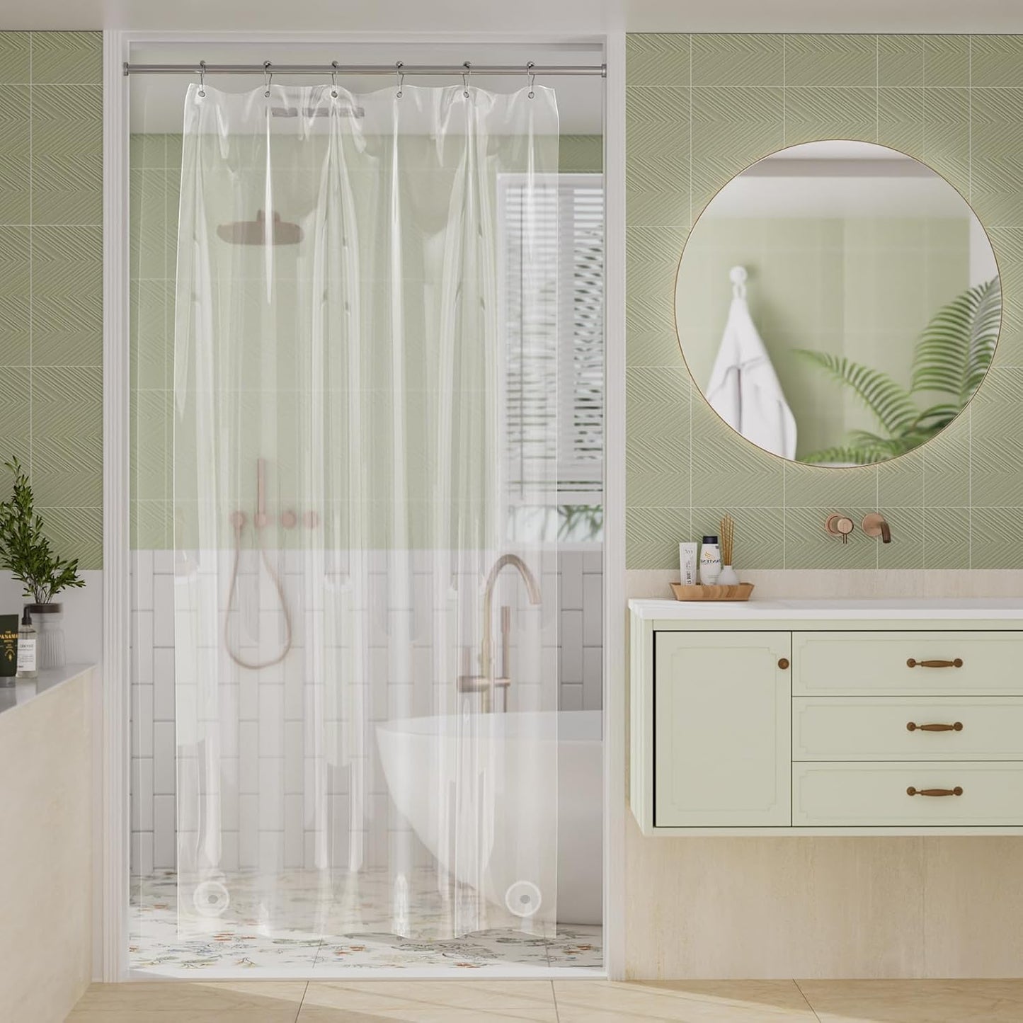 Amazer 36x72 Clear Shower Liner: Rustproof & Medium Weight
