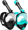 Full Face Snorkel Mask for Adults & Kids - Dry Top, Panoramic View