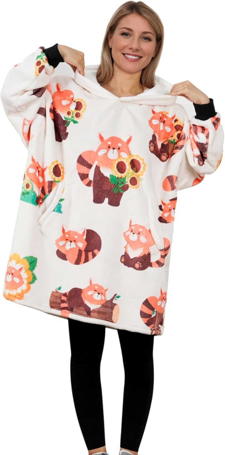 Cozy Red Panda Hooded Blanket - Snuggle Up in Style!