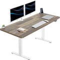 60 in Reclaimed Wood Electric Height Adjustable Standing Desk - White