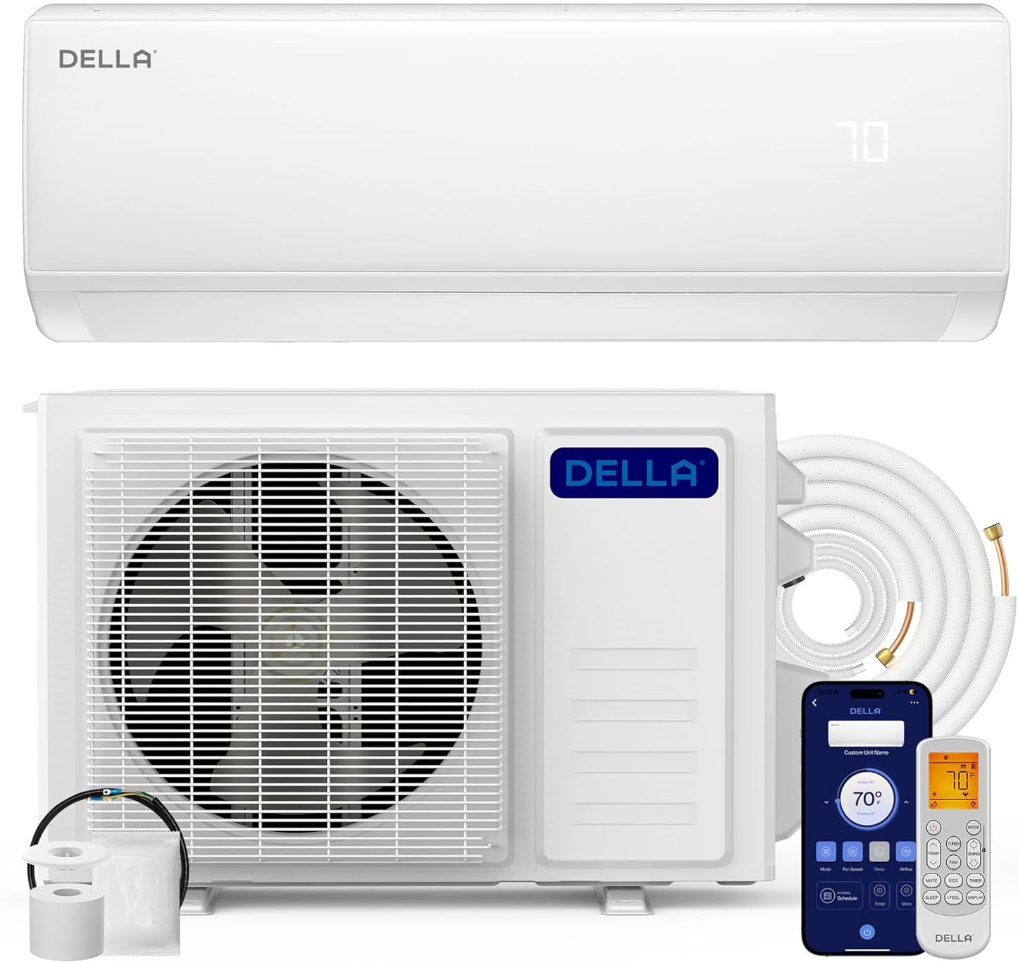 Della 11000 BTU Mini Split AC: Smart & Efficient Cooling!
