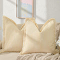 ZWJD Throw Pillow Covers 24x24 Set of 2 Chic Cotton Decor