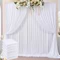 30ft x 8ft Wrinkle Free White Backdrop Curtains Panels - Photo Drapes