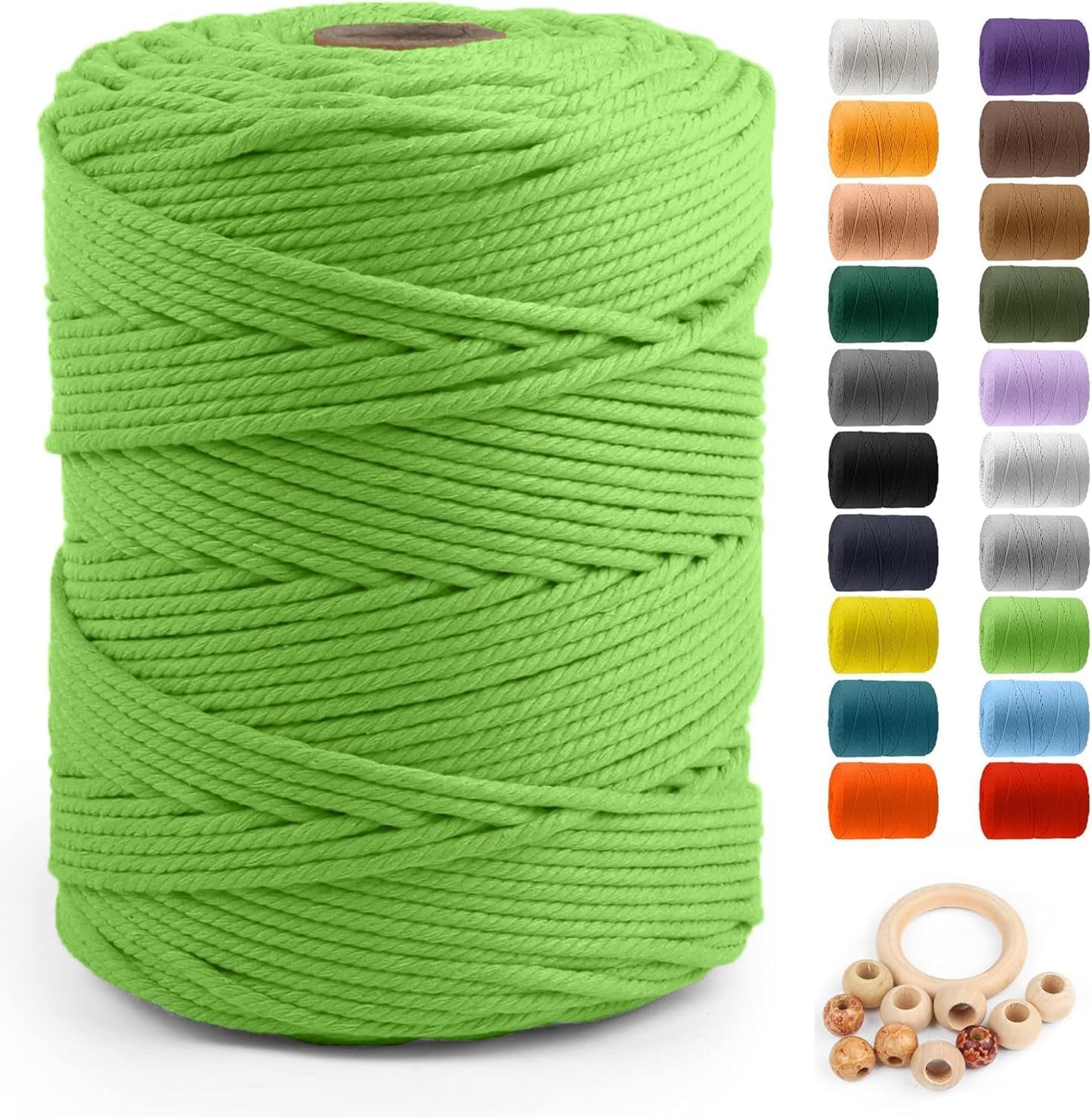 Macrame Cotton Cord 5mm x 328yds for Crafting and DIY Projects