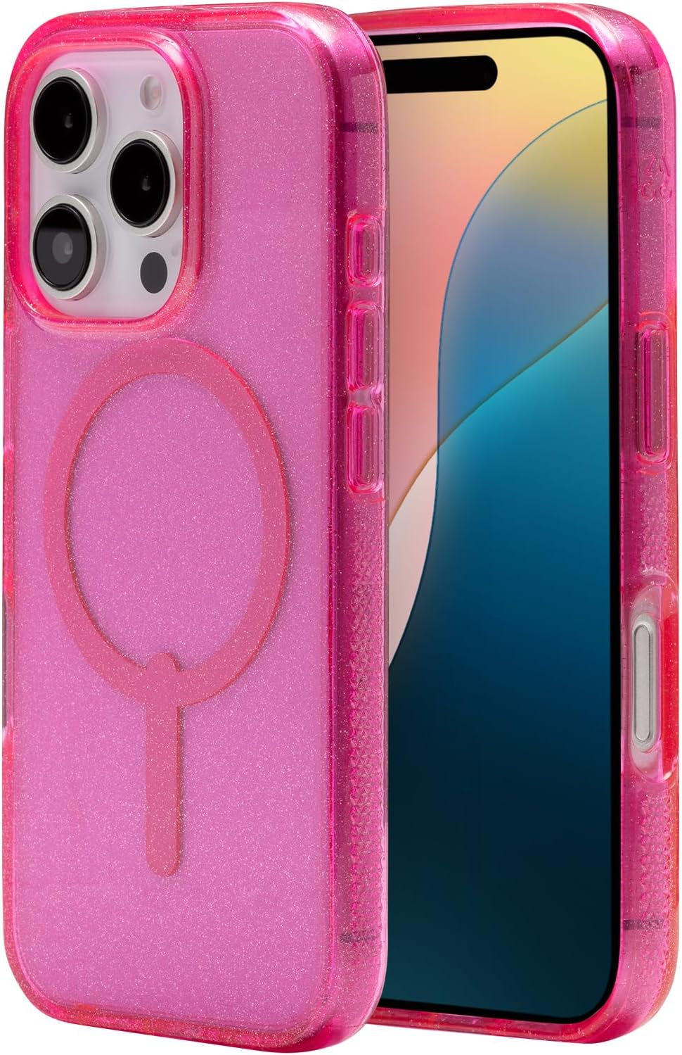 ZAGG Milan Snap Case for iPhone 16 Pro with Pink Glitter Style