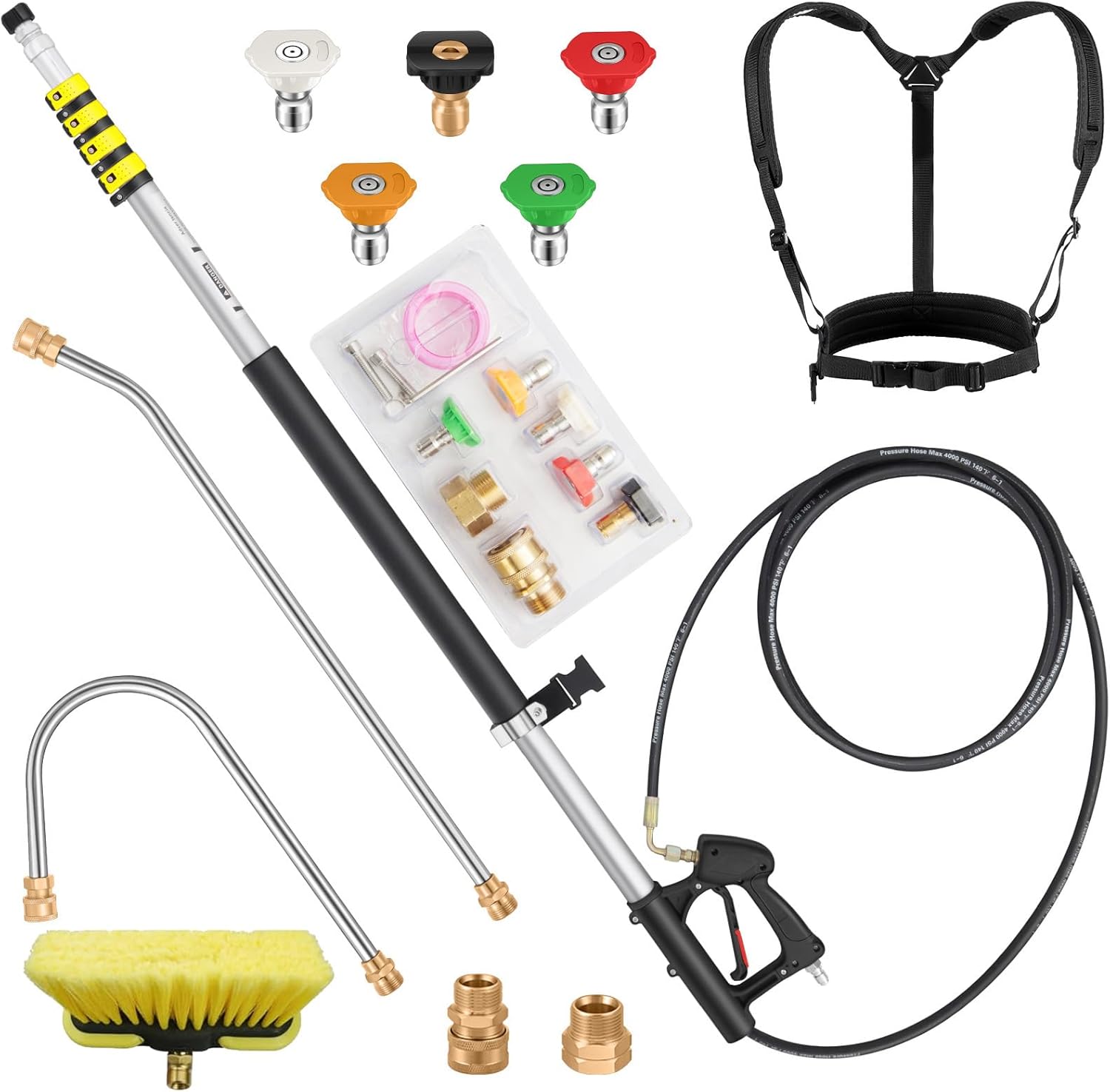 24 FT Telescoping Pressure Washer Wand for Gutter Cleaning