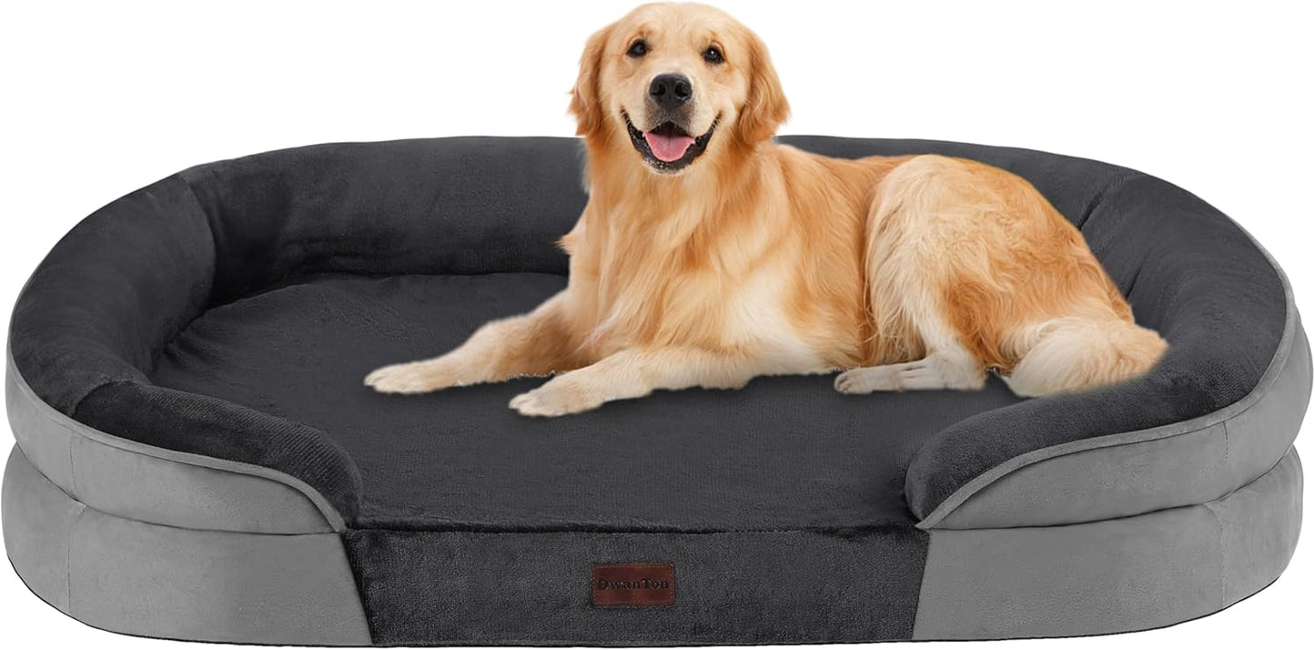 Dwanton Orthopedic Dog Bed for Large Dogs with Gel Memory Foam
