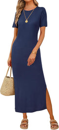 Arach&Cloz Women's Wool Blend Maxi T Shirt Dress - Lightweight Comfort