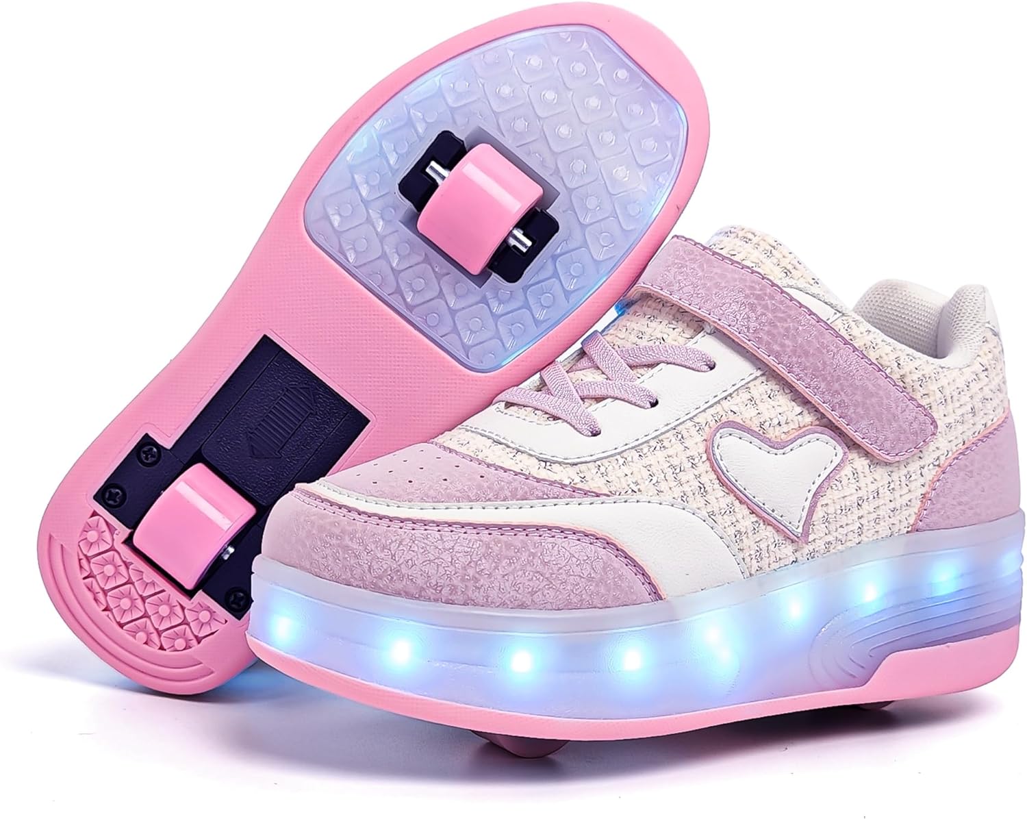 Wooowyet LED Roller Skate Shoes for Kids with Light Up Wheels
