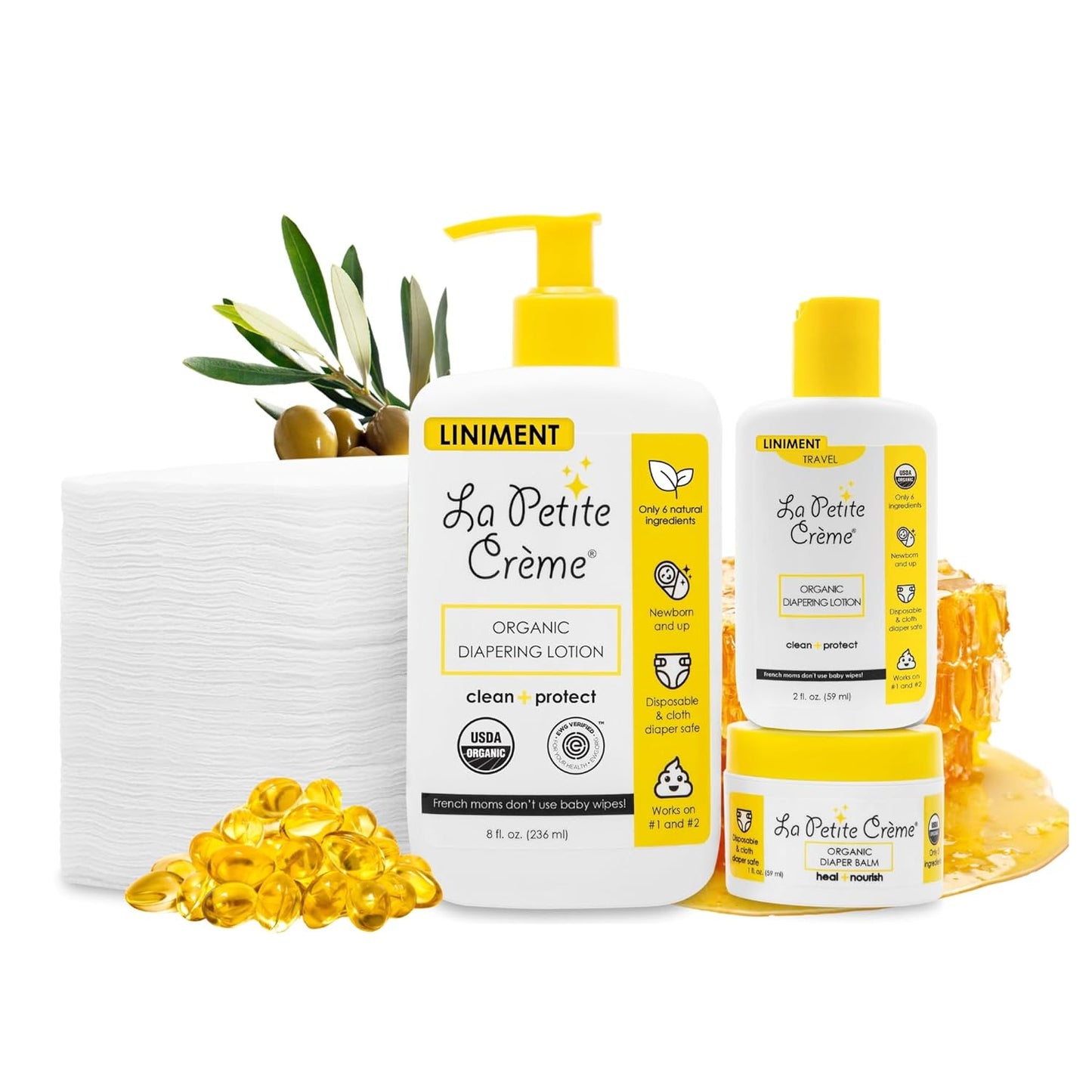 La Petite Creme Premium French Diapering Gift Set for Babies