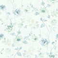 Light Blue and Green Watercolor Rose Peel and Stick Wallpaper