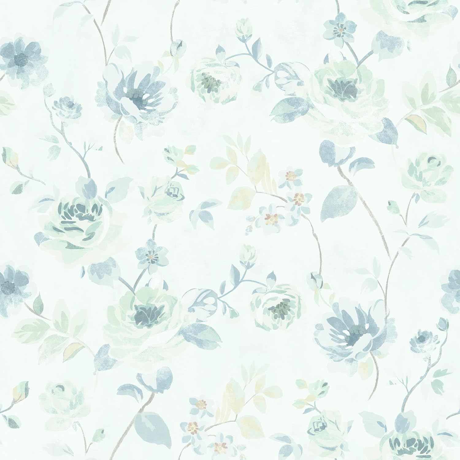 Heroad Light Blue and Green Wallpaper for Elegant Home Decor